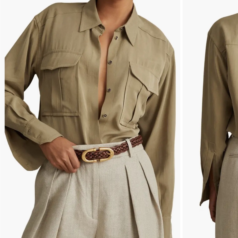 Reiss Isador Khaki Button-Up Shirt